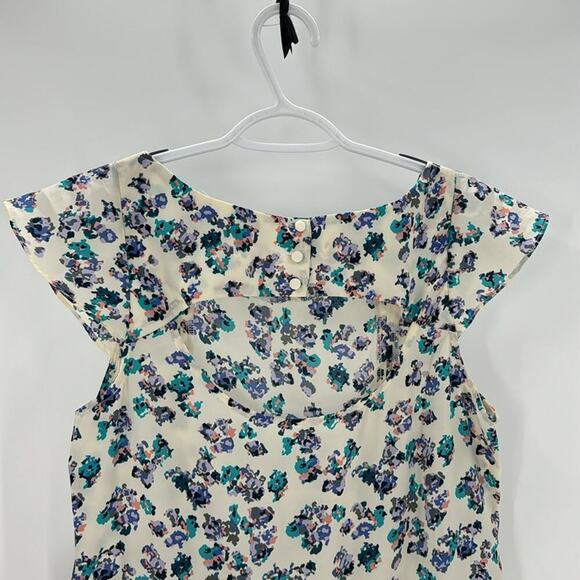 BCBGeneration Atlantis Multi shift dress cap purple floral Sleeve size S - Picture 8 of 12